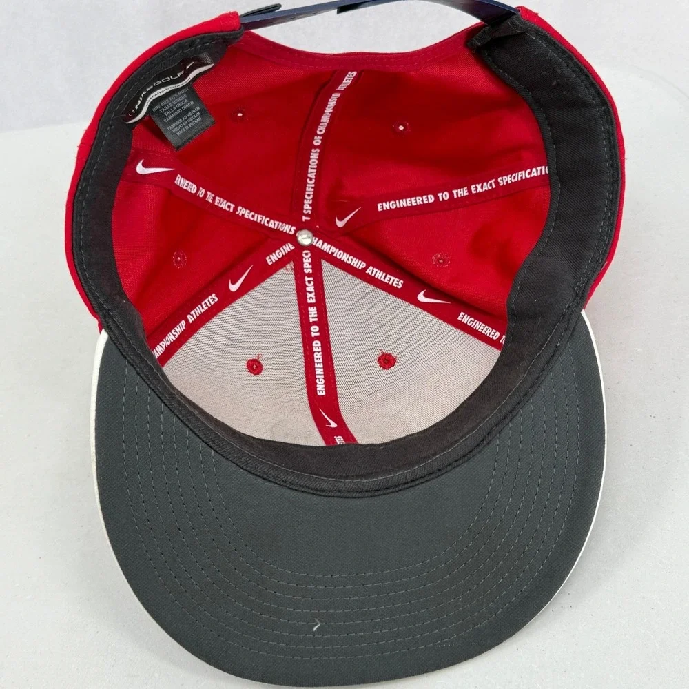 Nike Golf‎ Red Blue Snapback Hat Men's Adjustable Patch Cap Flat Brim 749956